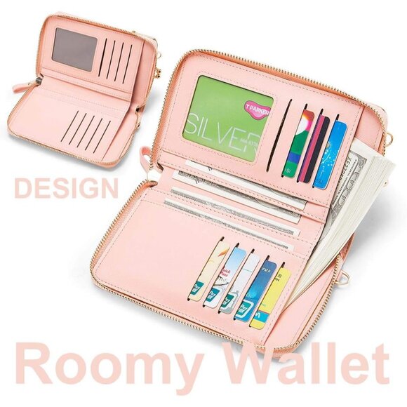 Women's Crossbody Wallet Purse Leather Small Bag Phone Holder Card Case - Picture 2 of 8